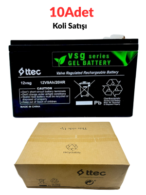 10 Adet 12V 9Ah Jel Akü Yeni Üretim Jel Sistem - 4