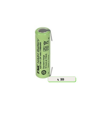 10 Adet TNL 1100mAh 1.2V Puntalı Başlıksız Şarjlı AA Kalem Pil - 1