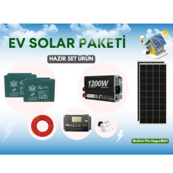 1200W invertör, 2 x 100ah jel akü, 2 x 205w monokristal panel Solar Güneş Sistemi - 1
