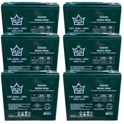 12V 24AH Elektrikli Motosiklet Aküsü 6' lı Set - Ortec