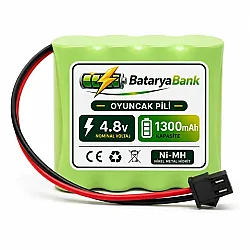 4.8V 1300mAh Oyuncak Araba Pili Bataryası Siyah Soket | Uzun Ömürlü Şarjlı Pil - BataryaBank