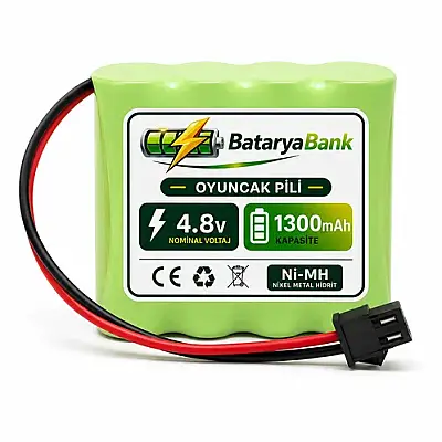 4.8V 1300mAh Oyuncak Araba Pili Siyah Soket + USB Şarj Cihazı | RC Araç Batarya Seti - 2