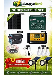 50W Güneş Enerjisi Seti + 2 Adet Güneş Enerjili Bahçe Lambası HEDİYE - BataryaBank