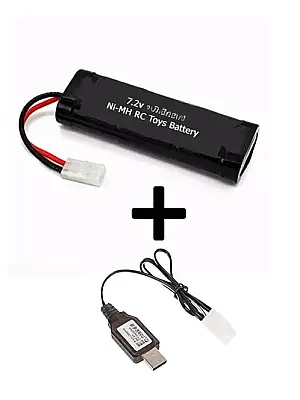 7.2V 2200mAh Tamiya Soketli Oyuncak Araba Pili + USB Şarj Cihazı RC Araba Batarya Seti - 1