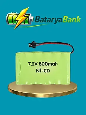 7.2V 800mAh Siyah Soketli Oyuncak Araba Pili RC Araç Şarjlı Batarya - 1