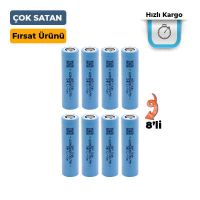 8 Adet Aspilsan INR18650A28 3.7V 2800mAh 25A Discharge Şarjlı Li-ion Pil - 1