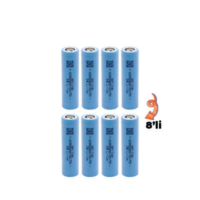 8 Adet Aspilsan INR18650A28 3.7V 2800mAh 25A Discharge Şarjlı Li-ion Pil - 2