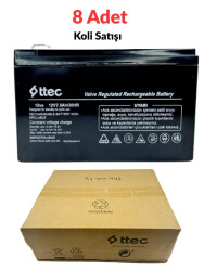 8 Adet TTEC 12V 7.5Ah Kuru Akü – Kesintisiz Güç Kaynağı Alarm Sistemi Pili Koli Satışı - 1