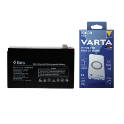 8 Adet Ttec 12V 7A Akü Varta 10.000Mah Powerbank Hediyeli - ttec
