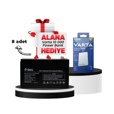 8 Adet Ttec 12V 7A Akü Varta 10.000Mah Powerbank Hediyeli - 1