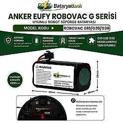 Anker Eufy RoboVac G Serisi (G10 / G20 / G30) Uyumlu Robot Süpürge Bataryası 14.4V 2600mAh Li-ion Şarj Edilebilir Pil - BataryaBank
