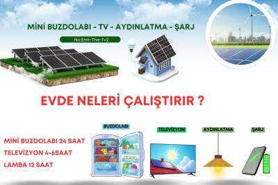 Bağ Evi Karavan Mini Buzdolabı Tv Aydınlatma Solar Paket 3kwp - 3