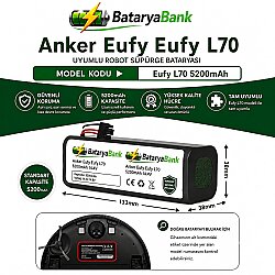 BataryaBank Anker Eufy L70 (T2190) Uyumlu Robot Süpürge Bataryası 14.4V 5200mAh Li-ion Yüksek Kapasiteli Yedek Pil - BataryaBank