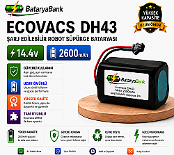 BataryaBank Ecovacs CEN360 / CEN361 / CEN546 Uyumlu Şarj Edilebilir Robot Süpürge Bataryası 14.4V 2600mAh Li-ion - BataryaBank