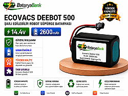 BataryaBank Ecovacs Deebot 500 Uyumlu Robot Süpürge Bataryası 14.4V 2600mAh Li-ion Şarj Edilebilir Pil - BataryaBank