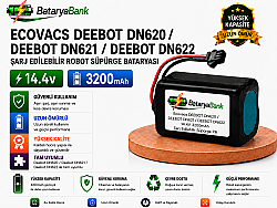 BataryaBank Ecovacs Deebot DN620 / Deebot DN621 / Deebot DN622 Uyumlu Robot Süpürge Bataryası 14.4V 3200mAh Li-ion Şarj Edilebilir Pil - BataryaBank