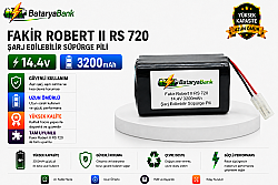 BataryaBank Fakir Robert II RS 720 Uyumlu Şarj Edilebilir Süpürge Pili 14.4V 3200mAh Li-ion Batarya - BataryaBank