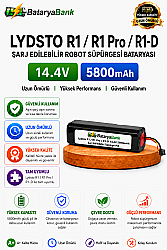 BataryaBank Lydsto R1 / R1 Pro / R1-D Uyumlu Robot Süpürge Bataryası 14.4V 5800mAh Li-ion - BataryaBank