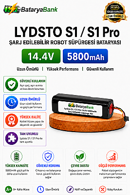 BataryaBank Lydsto S1 / S1 Pro Uyumlu Robot Süpürge Bataryası 14.4V 5800mAh Li-ion - 1
