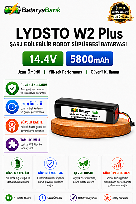 BataryaBank Lydsto W2 Plus Uyumlu Robot Süpürge Bataryası 14.4V 5800mAh Li-ion Şarj Edilebilir Pil - 1