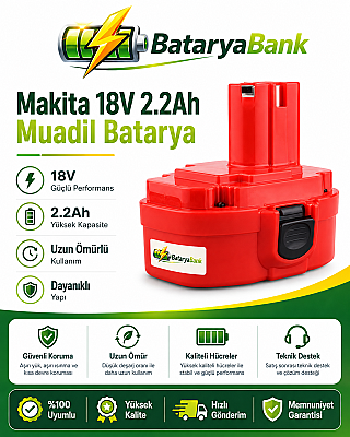 BataryaBank Makita 18V 2.2Ah 2200mAh Ni-Cd Muadil Matkap Bataryası - 1