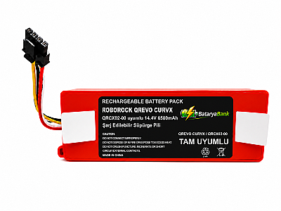 BataryaBank Roborock Qrevo CurvX (QRCX02-00) Uyumlu Robot Süpürge Bataryası 14.4V 6500mAh Li-ion Yüksek Kapasiteli Pil - 2