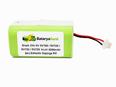 BataryaBank Shark ION RV700 / RV720 / RV750 / RV755 Uyumlu Robot Süpürge Bataryası 14.4V 3200mAh Li-ion Pil - 2