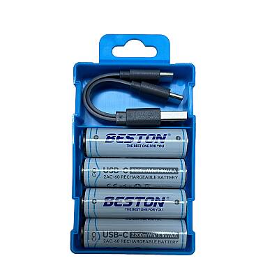 Beston USB Şarjlı AA Pil 1.5V | Şarj Cihazına İhtiyaç Yok 2200mah - 1