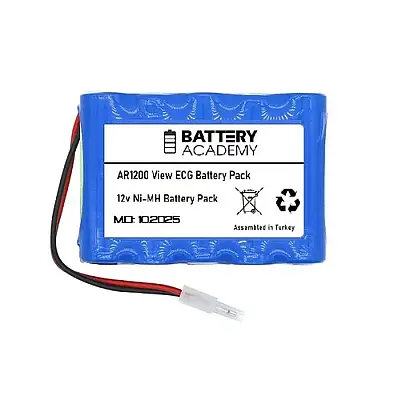 Cardioline AR1200 View EKG Cihazı Uyumlu Medikal Batarya 12V 2000mAh Ni-MH - 1
