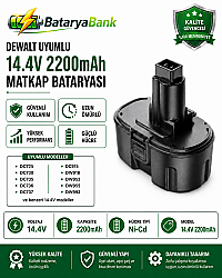 Dewalt Uyumlu 14.4V 2200mAh Ni-Cd Şarjlı Matkap Bataryası - BataryaBank - Dewalt