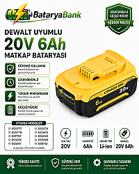 Dewalt Uyumlu 20V 6Ah Li-ion Şarjlı Matkap Bataryası - Dewalt