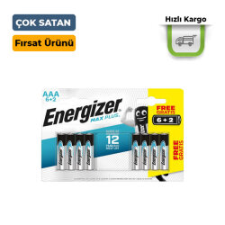 Energizer Max Plus Alkali Aaa İnce Kalem Pil 6+2Li - BataryaBank