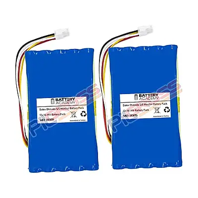 GE Datex Ohmeda S/5 Hastabaşı Monitör Uyumlu 2'li Set Medikal Batarya Ni-MH 12V - 1