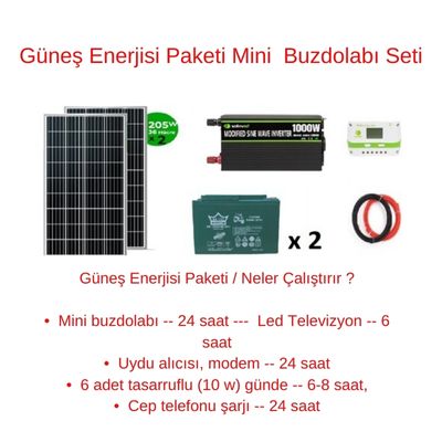 Güneş Enerjisi Paketi Mini Buzdolabı Seti - TNL