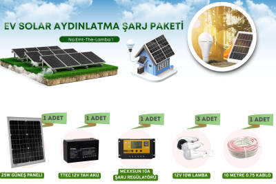 Kamp ve Piknik için Solar Güneş Enerjili Lamba ve Şarj Seti - 2