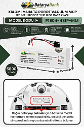 Mi Mijia 1C Robot Vacuum Mop P1904-4S1P-MM Uyumlu Batarya 14.4V 5800mAh Li-ion Robot Süpürge Pil - BataryaBank