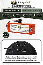 Mi Mop Pro 2 (MJST1SHW) Uyumlu Robot Süpürge Bataryası 14.4V 6500mAh Li-ion Yüksek Kapasiteli Yedek Pil - BataryaBank