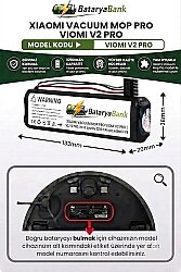 Mi Robot Vacuum Mop Pro / Viomi V2 Pro Uyumlu Robot Süpürge Bataryası 14.4V 3200mAh Li-ion Yedek Pil - BataryaBank