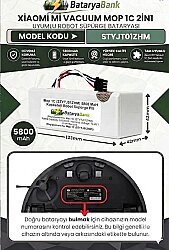 Mi Vacuum Mop 1C STYTJ01ZHM Robot Süpürge Bataryası 14.4V 5800mAh Li-ion Uyumlu Yüksek Kapasiteli Yedek Pil - BataryaBank