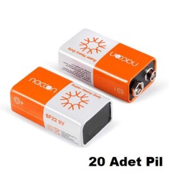 Naccon 9v Çinko Karbon Pil 20'li Shrink Ambalaj - Naccon