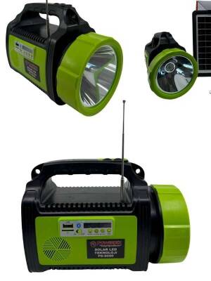 Solar Enerjili Powerdex PD-9090 Şarjlı Radyo Kamp Feneri 50W - 1