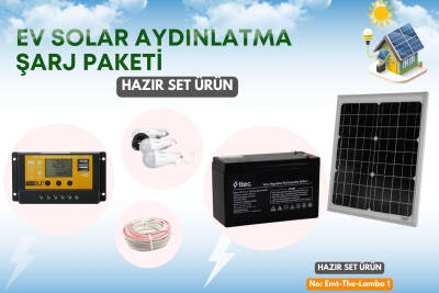 Solar Güneş Enerjili Lamba ve Şarj Seti - 1
