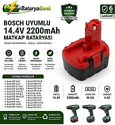 Bosch AHS GSR 14.4V 2.2ah E-2 BAT043 BAT045 BAT046 BAT049 BAT120 BAT139 Batarya - BataryaBank