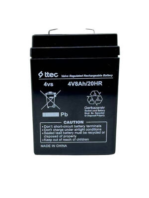 Ttec 4v 8ah Yedek Akü – Tartı, Terazi ve Işıldak Için 4 Volt 8 Amper - 2