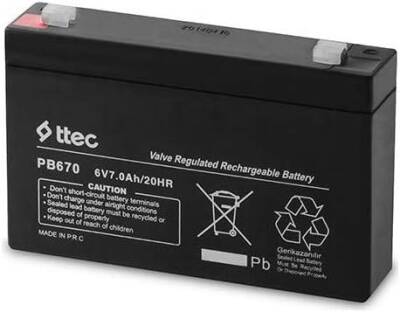 Ttec 6V 7Ah Bakımsız Kuru Akü 16'lı Koli - 1