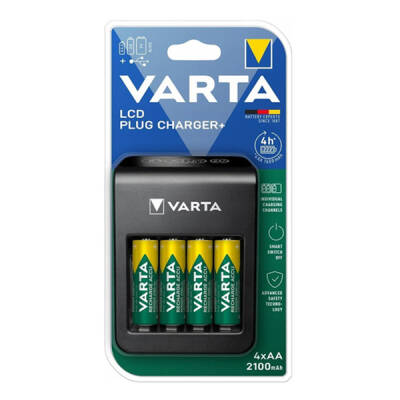 Varta 57687 LCD Plug Pil Şarj Cihazı 4x2100mAh Pilli Paket - 1