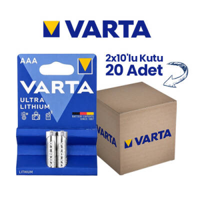 Varta 6103 Ultra Lityum AAA İnce Kalem Pil 2x10'lu Kutu 20 Adet Toptan Satış(Blister) - 1