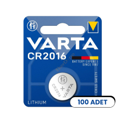 Varta CR2016 3V Lityum Düğme Pil 100 Adet (Blister) - Varta