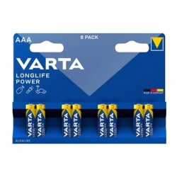 Varta Longlife Power Alkalin AAA 8'li İnce Pil x 10 Kart - Varta