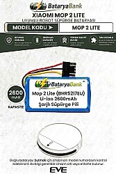 Xiaomi Mop 2 Lite (BHR5217EU) Uyumlu Robot Süpürge Bataryası 14.4V 2600mAh Li-ion Şarjlı Pil - BataryaBank